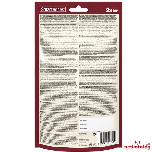 Smart Bones Biftekli Medium Köpek Ödülü Çiğneme Kemiği 2li 158 Gr