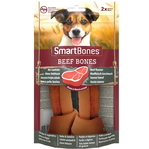 Smart Bones Biftekli Medium Köpek Ödülü Çiğneme Kemiği 2li 158 Gr