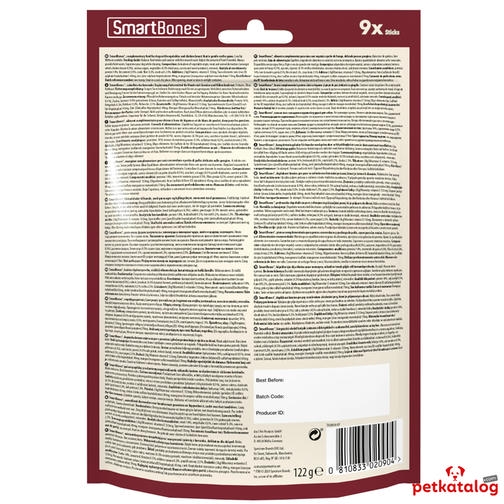 Smart Bones Tavuk Sargılı Stick Mini Köpek Ödülü Çiğneme Kemiği 9'lu (112 gr)