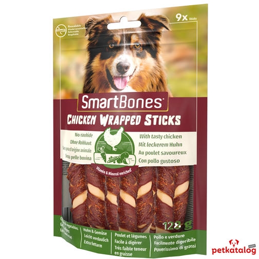Smart Bones Tavuk Sargılı Stick Mini Köpek Ödülü Çiğneme Kemiği 9'lu (112 gr)