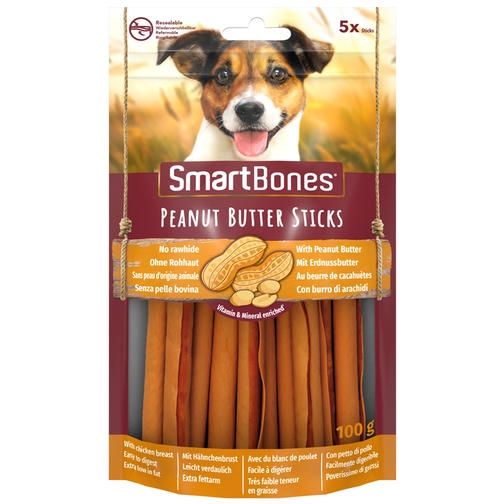 Smart Bones Fıstık Ezmeli Sticks Köpek Ödülü Çiğneme Kemiği 5'li (100 gr)