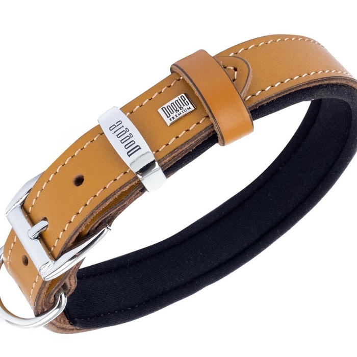 Doggie Yumuşak Dokulu Pati Desenli Köpek Boyun Tasması Kamel 3.5x52-60cm