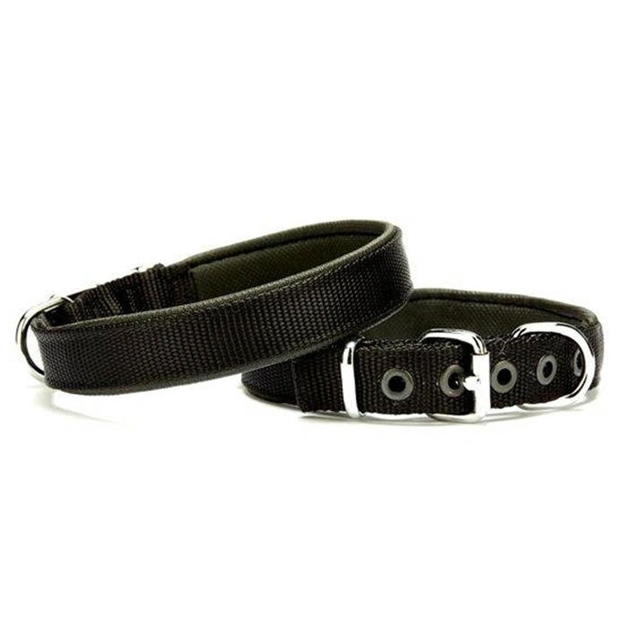 Doggie Konforlu Dokumadan El Yapımı Köpek Boyun Tasması Black 1,5x20-25 cm