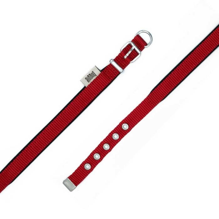 Doggie Dokuma Softlu Sade Köpek Boyun Tasması Kırmızı 2x35-40cm
