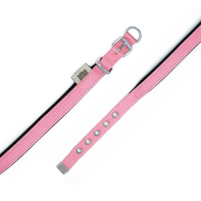 Doggie Dokuma Softlu Sade Köpek Boyun Tasması Pembe 1,5x25-30cm