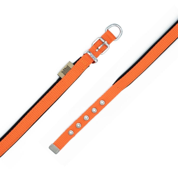 Doggie Dokuma Softlu Sade Köpek Boyun Tasması Turuncu 2x30-35 cm