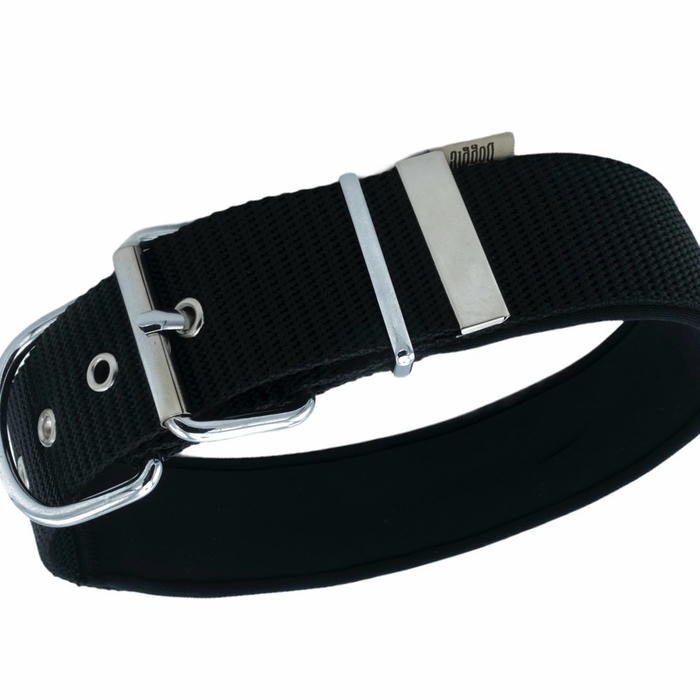 Doggie Özel Dokuma Geniş Köpek Boyun Tasması Siyah 5x60-70 cm