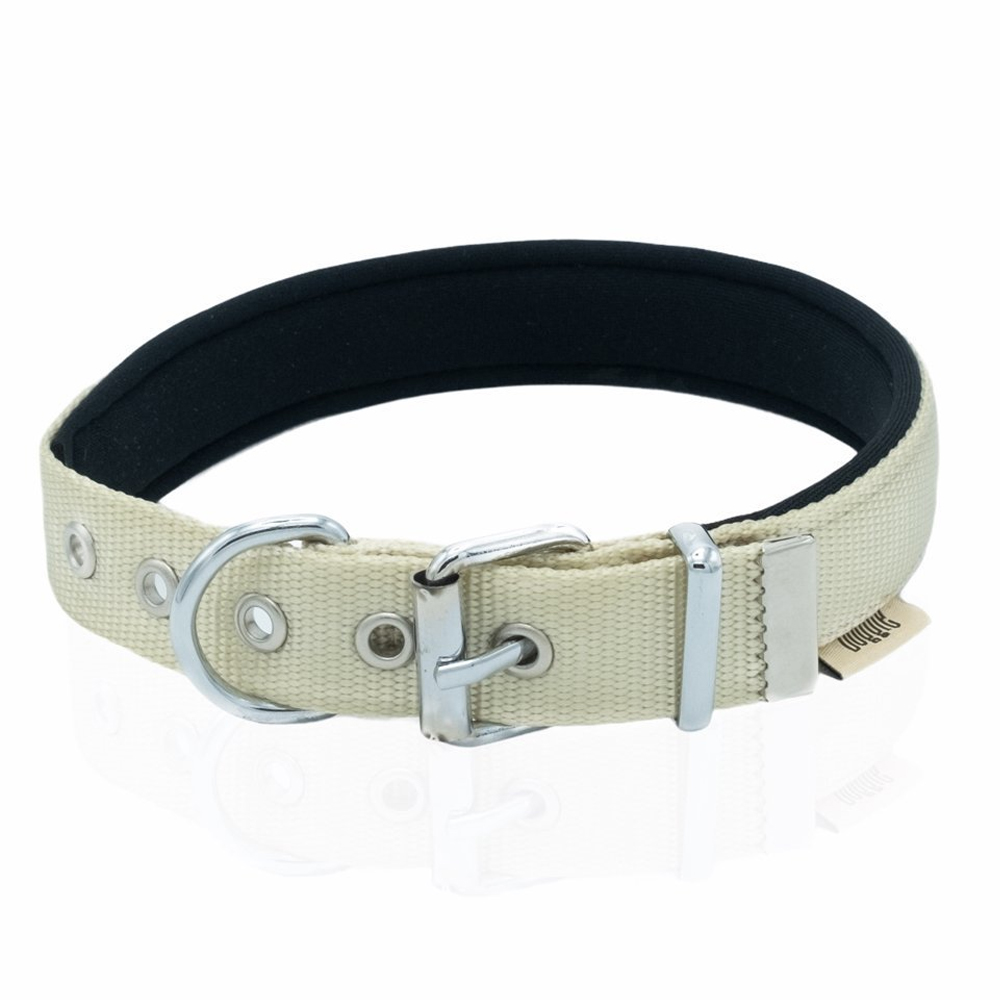 Doggie Dokuma Softlu Sade Köpek Boyun Tasması Haki 3x42-50cm