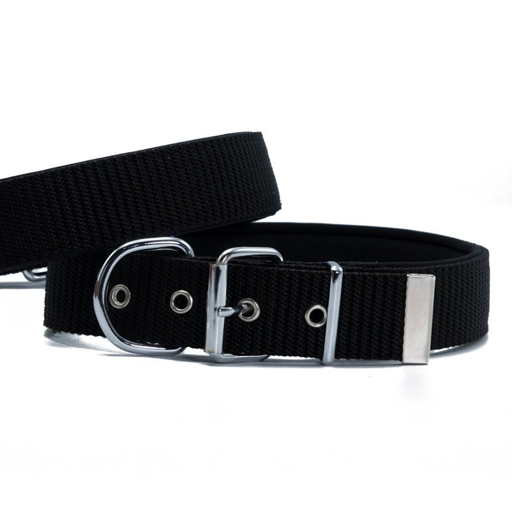 Doggie Comfort Yumuşak Dokuma Köpek Boyun Tasması Siyah 5x50-60cm