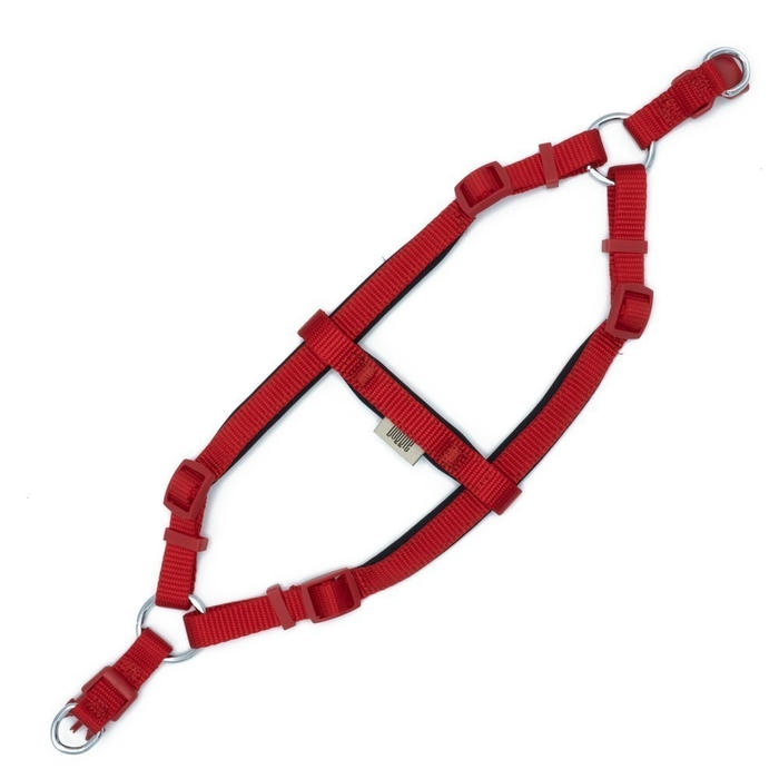 Doggie Konforlu Dokumadan El Yapımı Ronin Model Köpek Göğüs Tasması Kırmızı 1,5x40-45cm