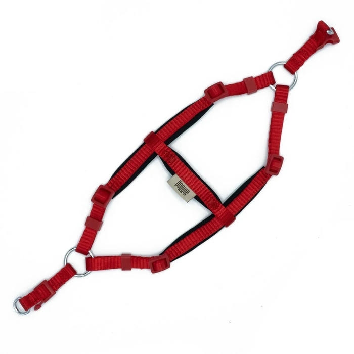 Doggie Konforlu Dokumadan El Yapımı Ronin Model Köpek Göğüs Tasması Kırmızı 1,5x35-40cm