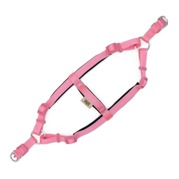 Doggie Konforlu Dokumadan El Yapımı Ronin Model Köpek Göğüs Tasması Pembe 1,5x40-45cm