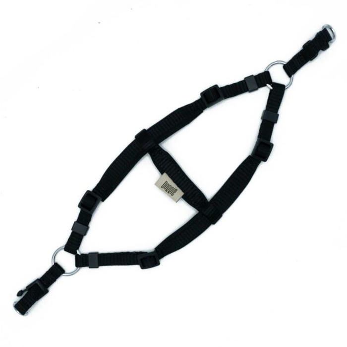 Doggie Konforlu Dokumadan El Yapımı Ronin Model Köpek Göğüs Tasması Siyah 1,5x35-40cm