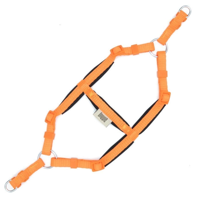 Doggie Konforlu Dokumadan El Yapımı Ronin Model Köpek Göğüs Tasması Turuncu 1,5x35-40cm