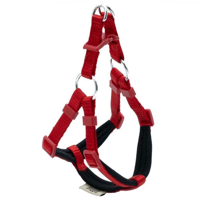 Doggie Konforlu Dokumadan El Yapımı Ronin Model Köpek Göğüs Tasması Kırmızı 1x30-35cm