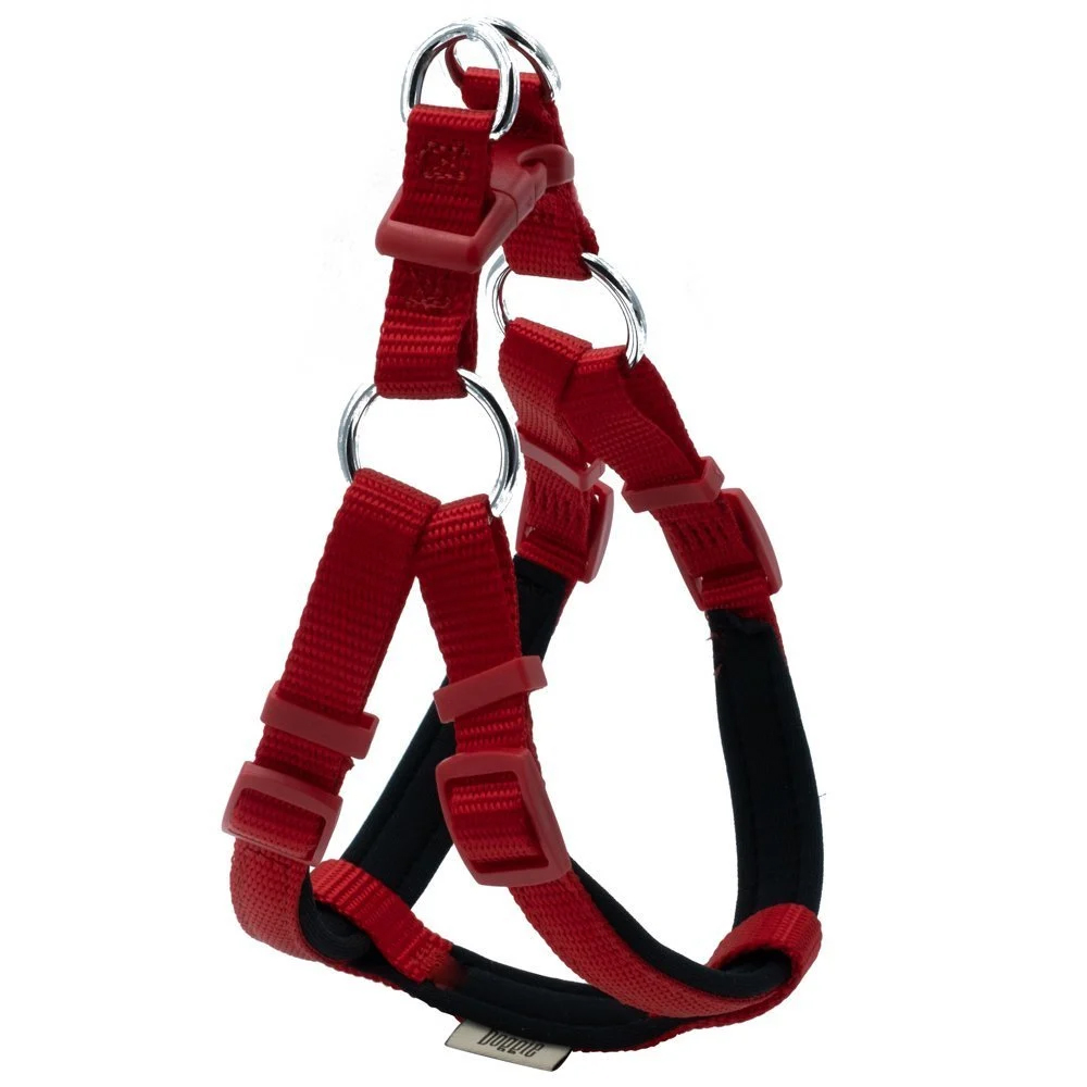 Doggie Konforlu Dokumadan El Yapımı Ronin Model Köpek Göğüs Tasması Kırmızı 2,5x70-80cm