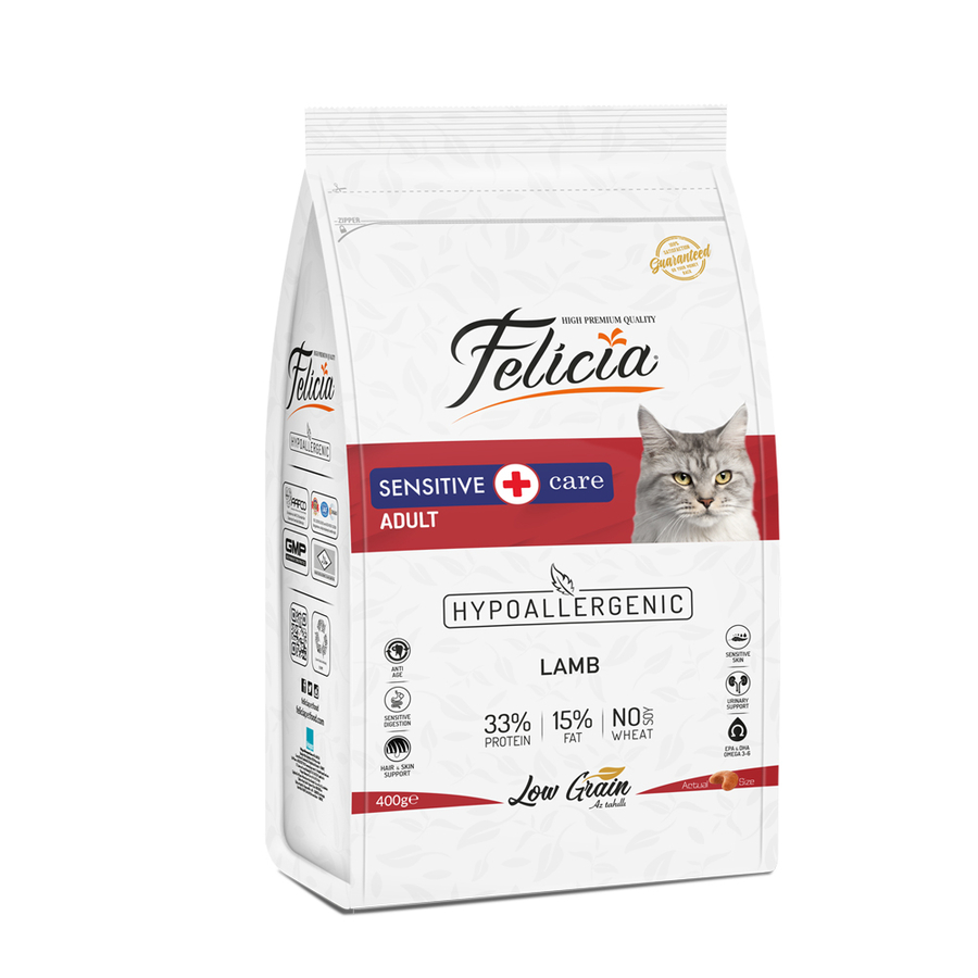 Felicia Az Tahıllı Kuzulu Yetişkin Kedi Maması 400g