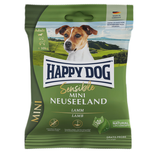 Happy Dog Mini Neuseeland Kuzulu Pirinçli Küçük Irk Köpek Maması 80 gr