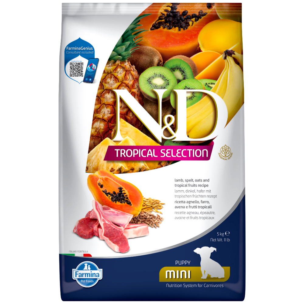 N&D Tropical Selection - Kuzulu ve Tropikal Meyveli Küçük Irk Yavru Köpek Maması 5KG