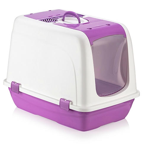 Ewox Kapalı Kedi Tuvaleti XXL 46x66x52 cm (Karışık Renklerde)