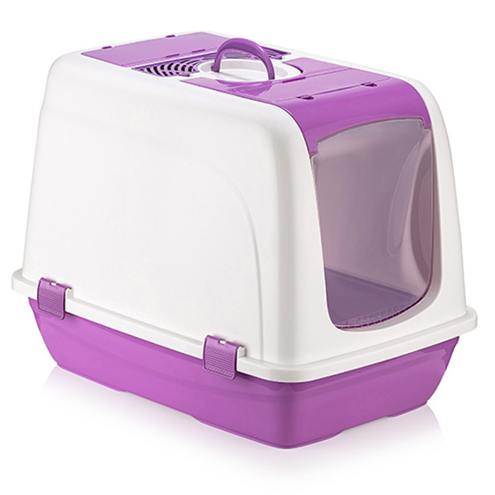 Ewox Kapalı Kedi Tuvaleti XXL 46x66x52 cm (Karışık Renklerde)