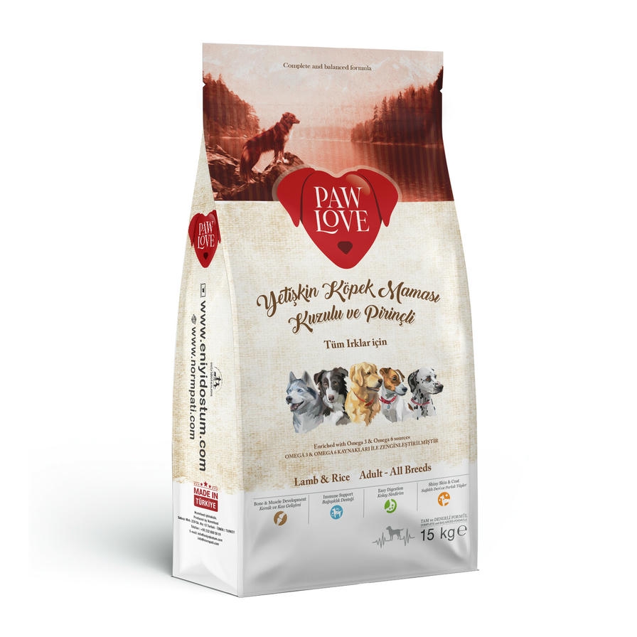 Paw Love Kuzulu Yetişkin Köpek Maması 15 KG