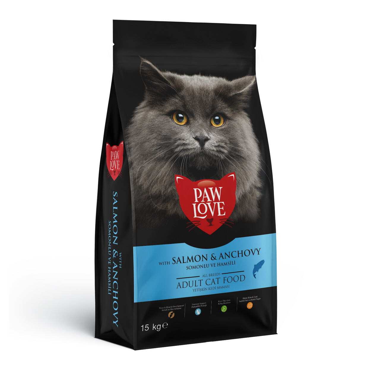 Paw Love Somonlu Yetişkin Kedi Maması 15 KG