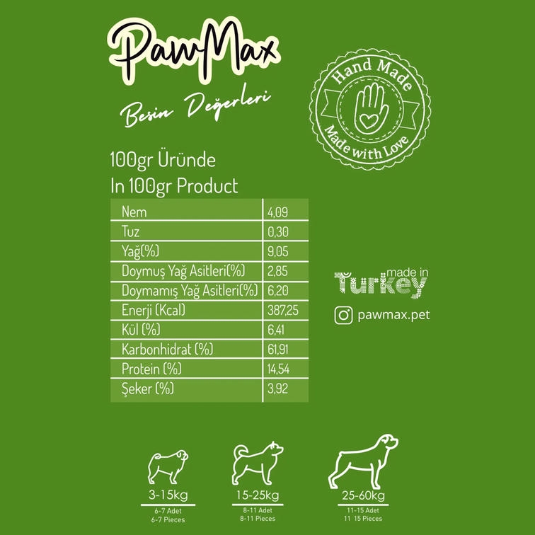 PawMax Kuzu Eti ve Yaban Mersinli Köpek Ödül Maması 80 gr