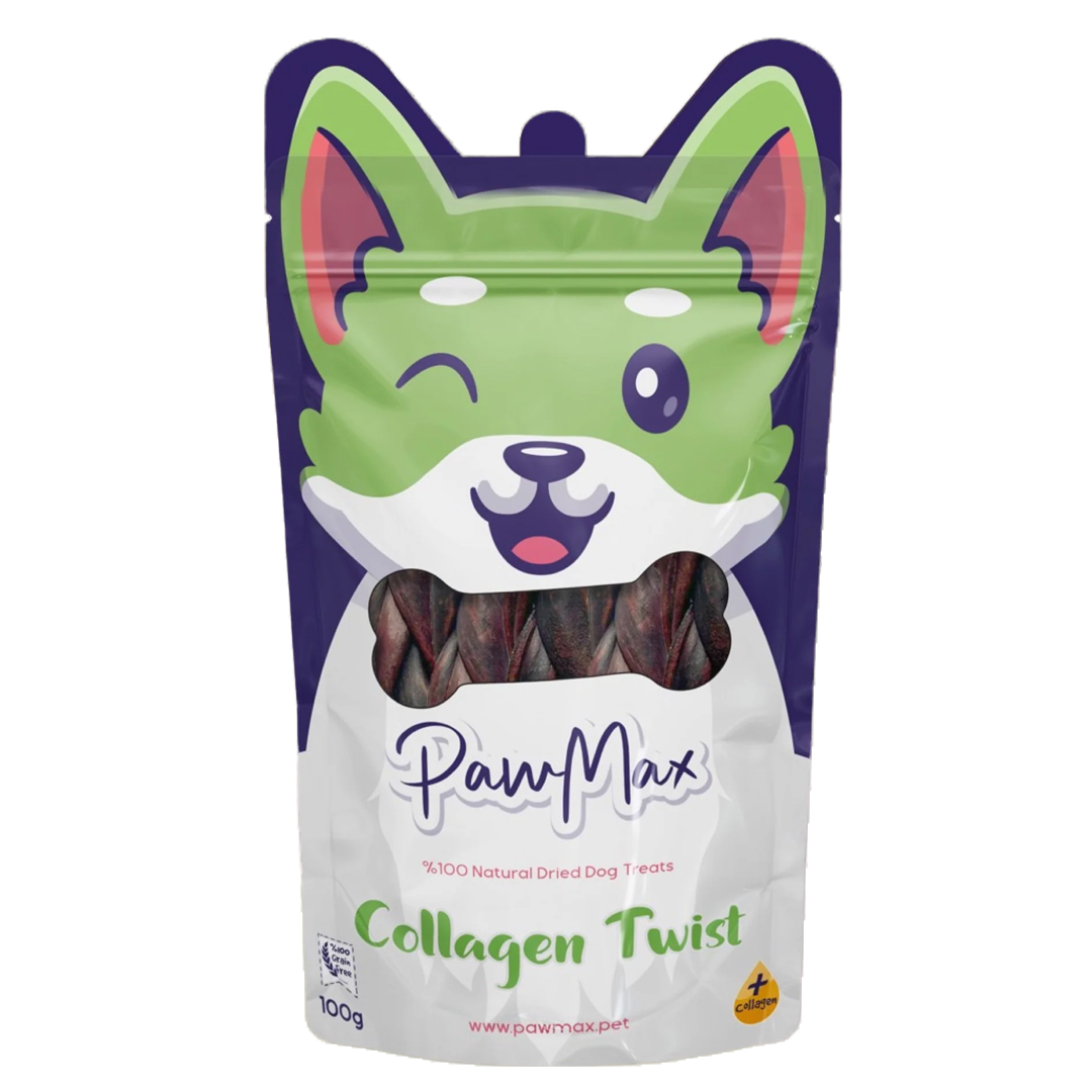 PawMax Kolajen Örgü - Doğal Kurutulmuş Köpek Ödül Maması - Collagen Twist 100gr