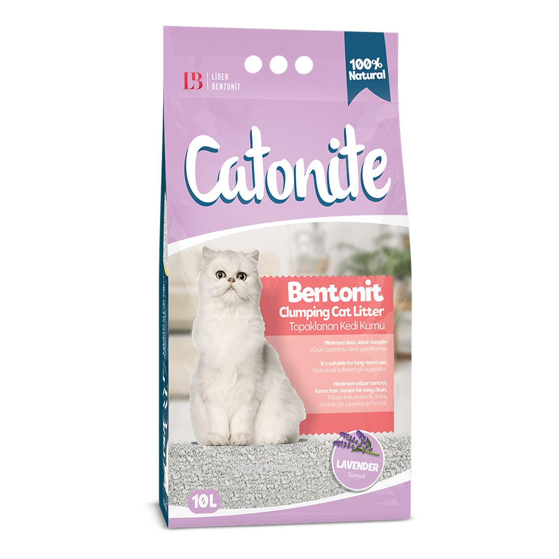 Catonite Lavanta Kokulu Topaklanan Bentonit Kedi Kumu 10 Lt