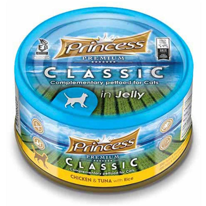 Princess Classic Ton Balıklı Tavuklu ve Pirinçli Yetişkin Kedi Konservesi 170gr