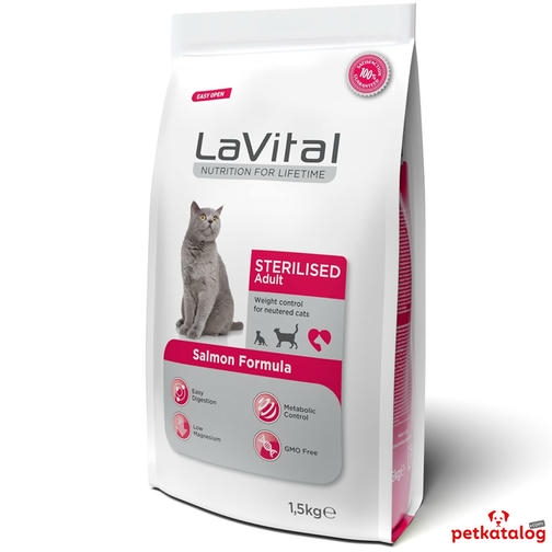 LaVital Sterilised 1,5 کیلوگرم غذای گربه عقیم‌شده با سالمون