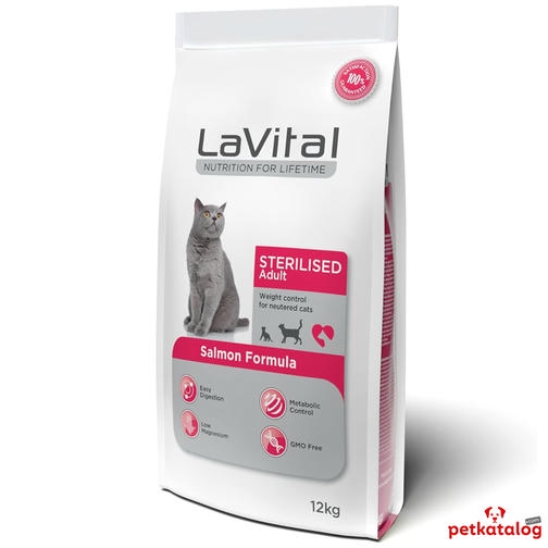 LaVital Sterilised 12 Kg Somonlu Kısırlaştırılmış Kedi Maması