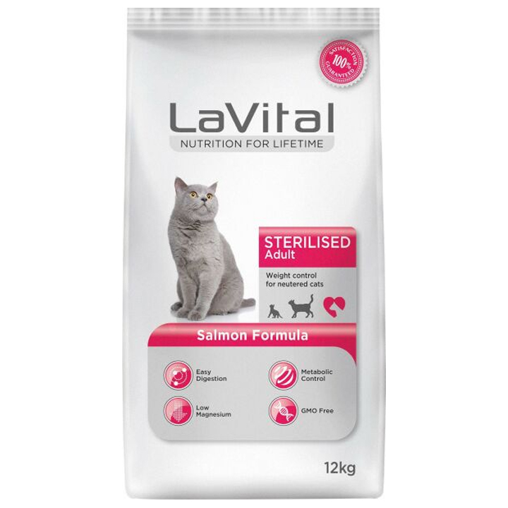 LaVital Sterilised Somonlu Kısırlaştırılmış Kedi Maması 12KG