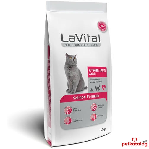 LaVital Sterilised 12 Kg Somonlu Kısırlaştırılmış Kedi Maması