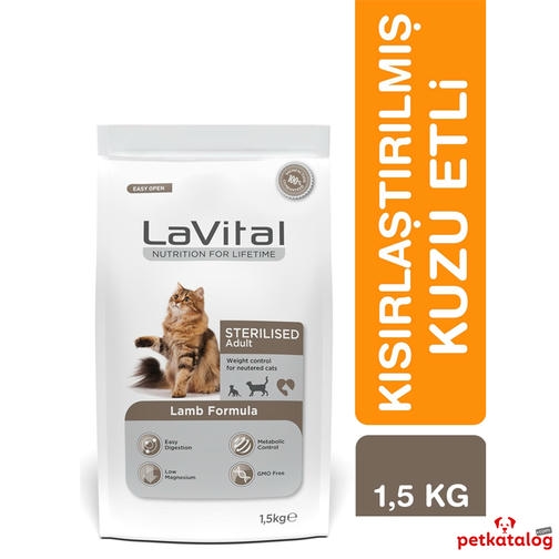 LaVital Sterilised 1,5 کیلوگرم غذای گربه عقیم‌شده با بره