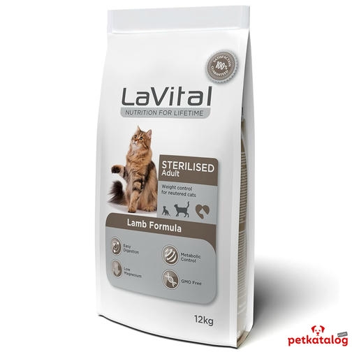 LaVital Sterilised 12 کیلوگرم غذای گربه عقیم‌شده با بره