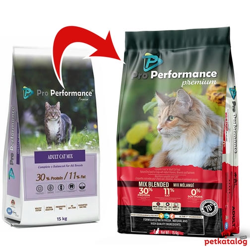 Pro Performance Premium Adult Cat Mix 15 Kg غذای گربه بالغ با مرغ، آنچوی و میگو