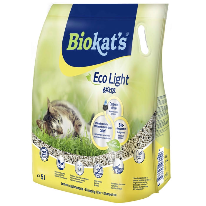 Biokats Pelet Eco Light Extra Aktif Karbonlu Kedi Kumu 5lt