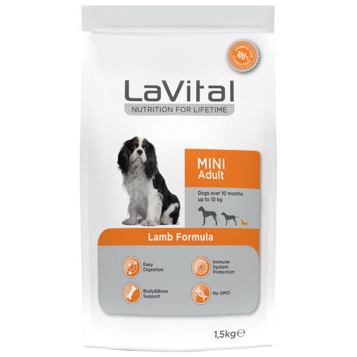 Lavital Kuzulu Küçük Irk Yetişkin Köpek Maması 1.5KG