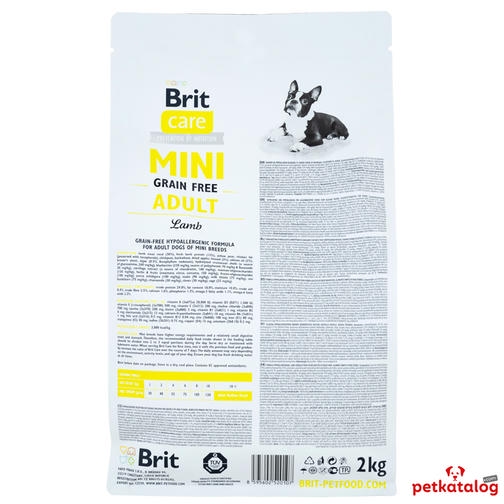 Brit Care Mini Grain-Free Adult Kuzu Etli Küçük Irk Yetişkin 2 Kg Köpek Maması