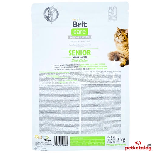 Brit Care Grain-Free Senior Weight Control Yaşlı 2 Kg Kedi Maması