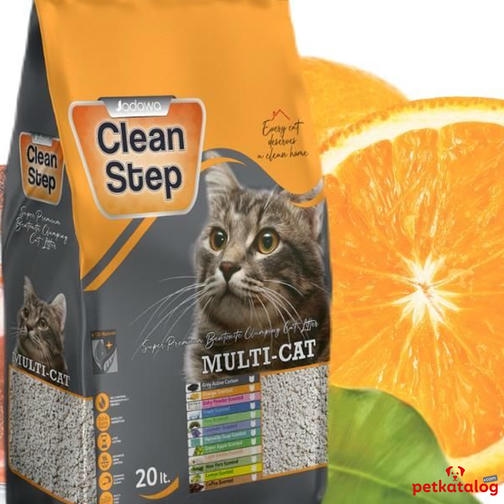 Jadawa Clean Step Portakal Kokulu 20 LT İnce Taneli Topaklanan Bentonit Kedi Kumu