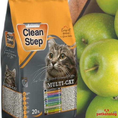 Jadawa Clean Step Yeşil Elma Kokulu 20 LT İnce Taneli Topaklanan Bentonit Kedi Kumu