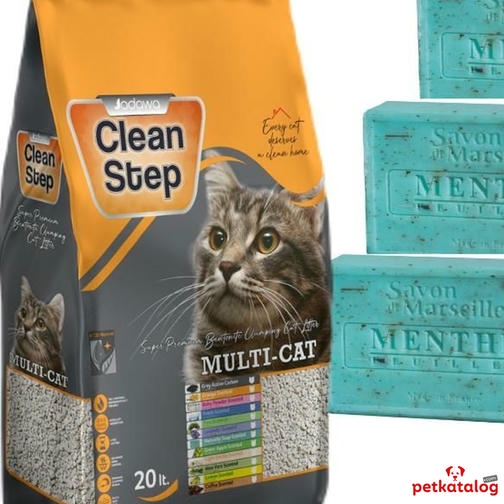 Jadawa Clean Step Sabun Kokulu 20 LT İnce Taneli Topaklanan Bentonit Kedi Kumu