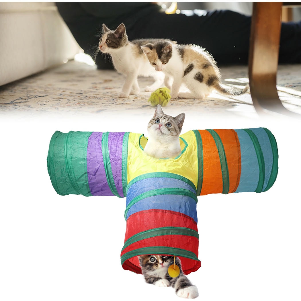 Renkli 3 Yollu Kedi Oyun Tüneli