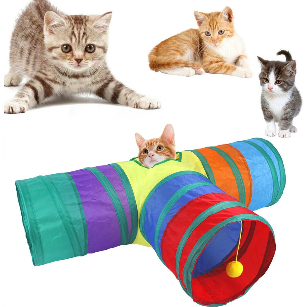 Renkli 3 Yollu Kedi Oyun Tüneli