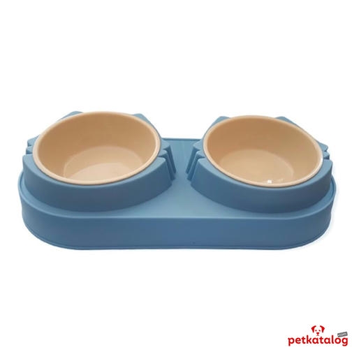 Teng İkili Plastik Mama Kabı 32x15.5cm (Karışık Renklerde)