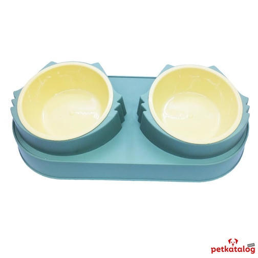 Teng İkili Plastik Mama Kabı 32x15.5cm (Karışık Renklerde)