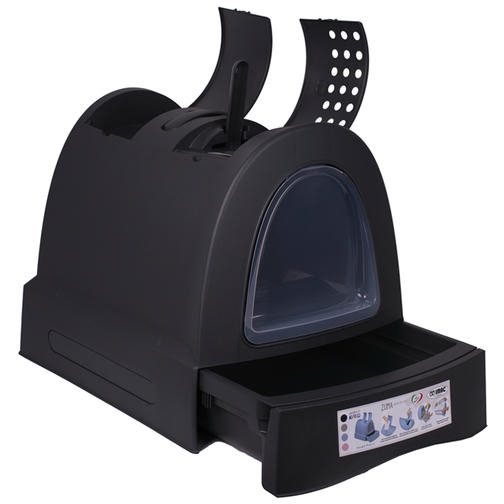 Imac Zuma Çekmeceli Kapalı Kedi Tuvaleti Antrasit 40x56x42 Cm